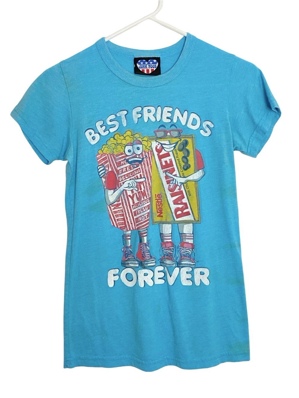 Junk Food Best Friends Forever Tee Tshirt Womens Size XS Movie Theatre Snacks